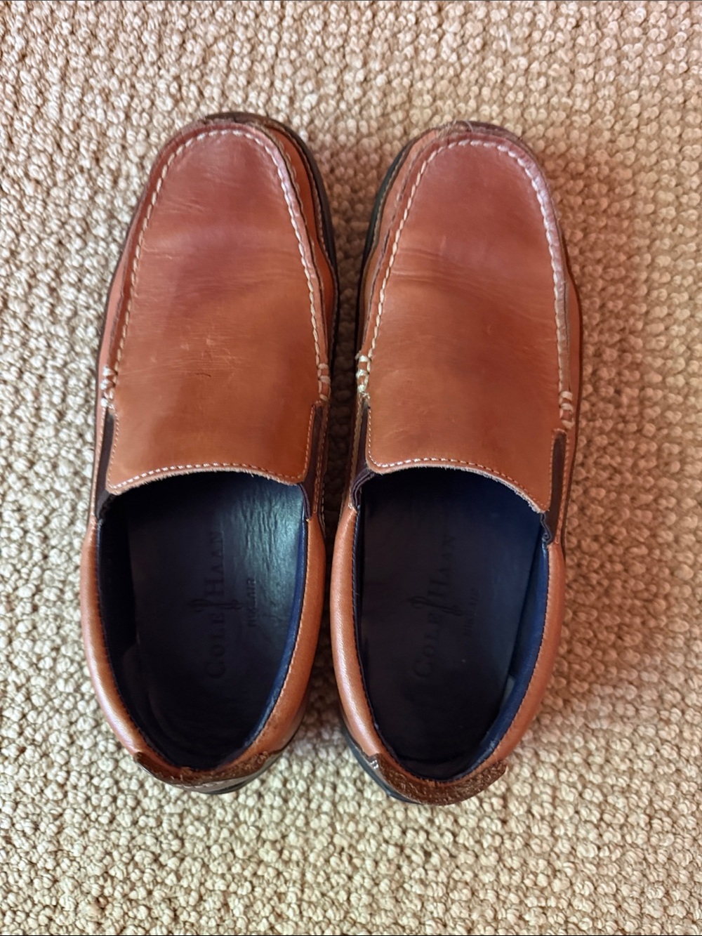 Cole Haan Brown Leather Slip-On Loafers for Men